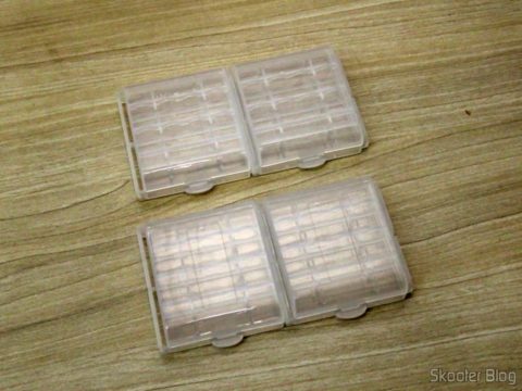 4 Estojos Rígidos para Pilhas AA, AAA, 14500 e 10440