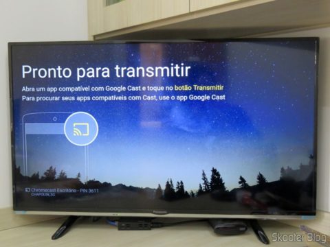 Chromecast 2 pronto para receber transmissões