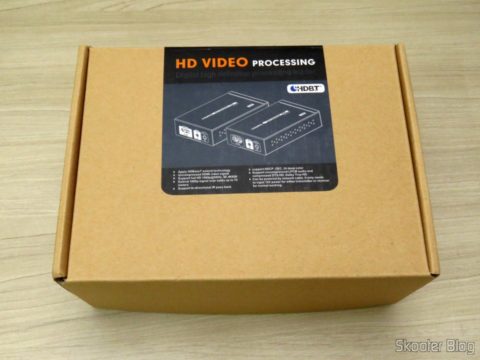 Extensor HDMI Lenkeng LKV375 HDBaseT em sua embalagem