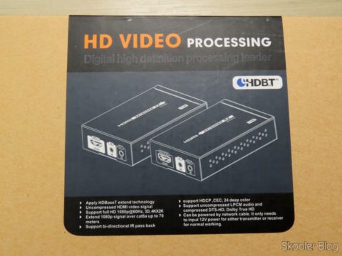 Extensor HDMI Lenkeng LKV375 HDBaseT em sua embalagem