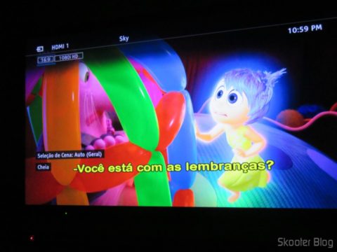 TV no ponto escravo sintonizando a Sky, canal em 1080i