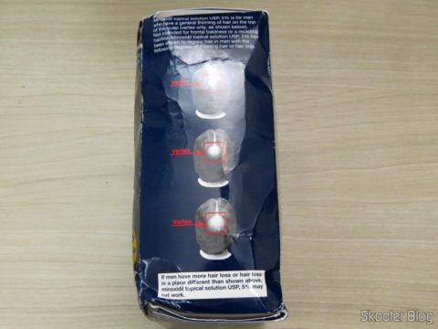 Embalagem com os 6 frascos de Kirkland Minoxidil 5%