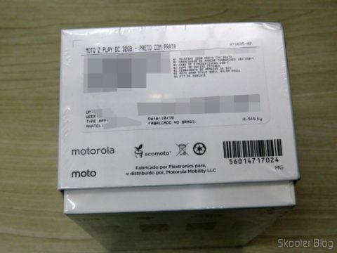 Smartphone Motorola Moto Z Play, em sua caixa