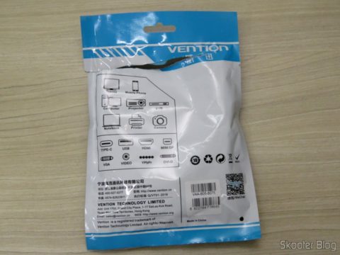 Cabo HDMI 2.0 4K 3D 60Hz Vention de 75 centímetros, em sua embalagem
