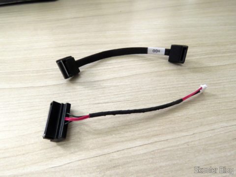 Cabo de dados SATA e cabo de energia para conexão de HD ou SSD de 2.5"