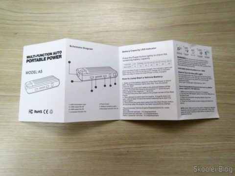 Manual de Instruções do Mini Powerbank com Jump Starter para Carro e Moto
