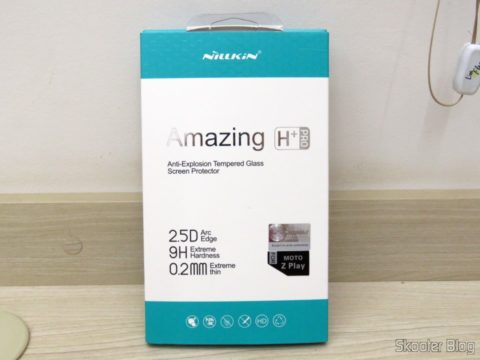 Película de Vidro Protetora de Tela para Moto Z Play Nillkin H+Pro em sua embalagem