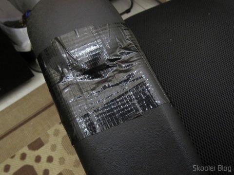 Reparo feito com a Fita Adesiva Multiuso Tectape Silvertec Preta