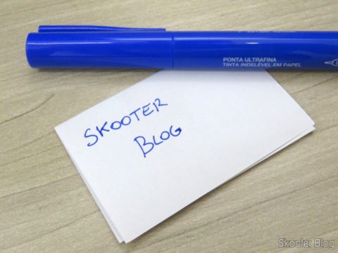 Teste da Caneta Hidrográfica Azul 0,4mm Faber Castell Fine Pen
