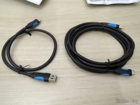 Cabos USB 3.1 Tipo C Vention para Carga e Dados 2m e 50cm