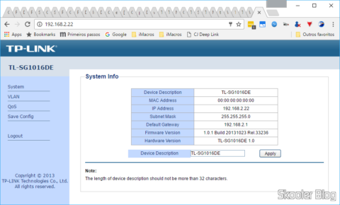 TP-Link TL-SG1016DE perdendo o endereço MAC