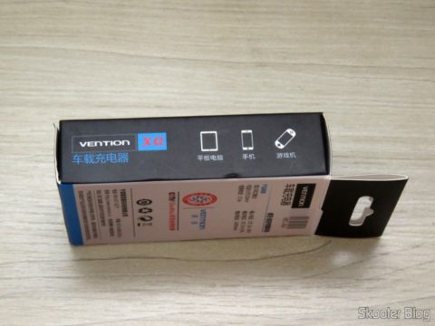 Carregador Veícular Vention 2.4A com 2 Portas USB, em sua embalagem