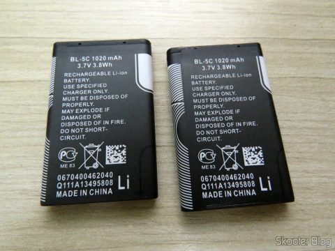 2 Baterias BL-5C 1020mAh