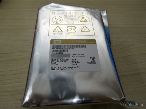 HD Western Digital WD Gold 4TB, em sua embalagem