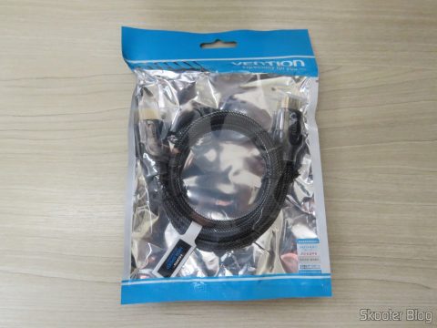 2º Cabo HDMI 2.0 4K 3D 60Hz Vention de 75 centímetros, em sua embalagem