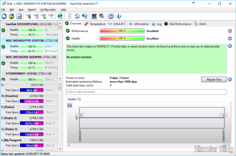 Hard Disk Sentinel, analisando o HD recém-instalado