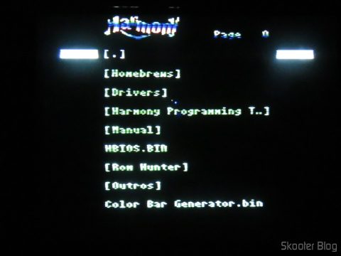 Harmony Cartridge, executando em NTSC.