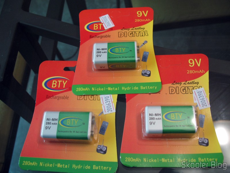 Baterias Recarregáveis 9V Ni-MH 280mAh BTY