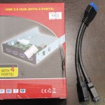 DealExtreme: Cabo Adaptador Header de Placa-mãe c/ 20 pinos para dois USB 3.0 c/ 15cm e Painel frontal 3.5" com Hub de 4 portas USB 3.0 Cabo Adaptador Header de Placa-mãe c/ 20 pinos para dois USB 3.0 c/ 15cm e Painel frontal 3.5" com Hub de 4 portas USB 3.0