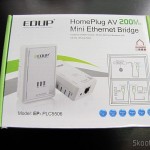 Par de Adaptadores de Rede EP-PLC5506 HomePlug Powerline 200Mbps