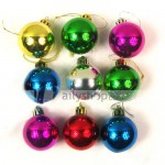 12 bolas ornamentais coloridas para pendurar em árvore de Natal