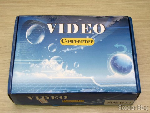 Caixa com o Conversor de HDMI para Vídeo Composto (CVBS) + Áudio Estéreo (HDMI to CVBS Video Converter)