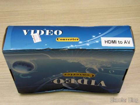 Caixa com o Conversor de HDMI para Vídeo Composto (CVBS) + Áudio Estéreo (HDMI to CVBS Video Converter)