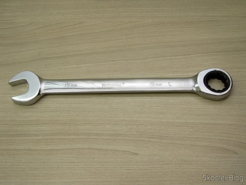 Chave Combinada (Chave de Boca) com Catraca Aço Cromo-Vanádio 19mm REWIN (Chrome Vanadium Steel Ratchet Combination Spanner Wrench (19mm))
