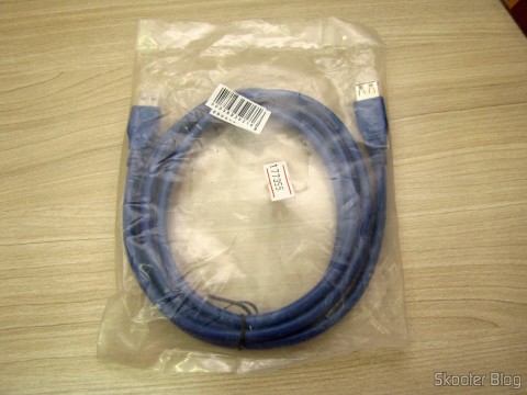 Cabo Extensão USB 3.0 Macho para Fêmea Azul de Alta Velocidade 185cm (High Speed USB 3.0 Male to Female Extension Cable - Blue (185cm)), em sua embalagem
