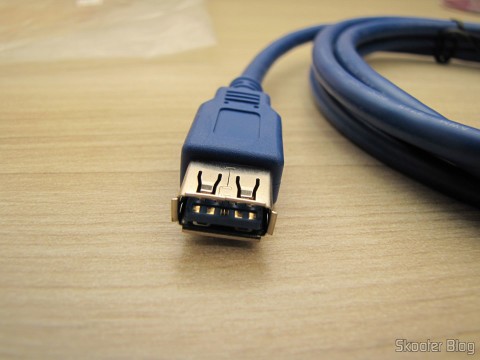 Plug do Cabo Extensão USB 3.0 Macho para Fêmea Azul de Alta Velocidade 185cm (High Speed USB 3.0 Male to Female Extension Cable - Blue (185cm))