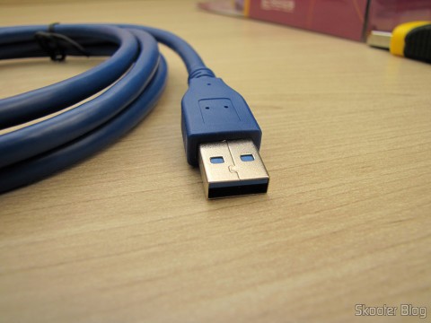 Plug do Cabo Extensão USB 3.0 Macho para Fêmea Azul de Alta Velocidade 185cm (High Speed USB 3.0 Male to Female Extension Cable - Blue (185cm))