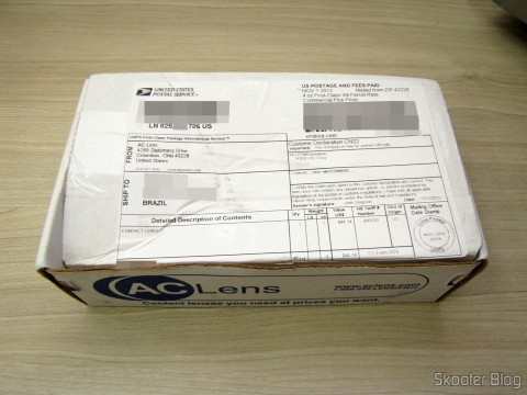Caixa da AC Lens, com as lentes Cooper Vision Avaira Toric