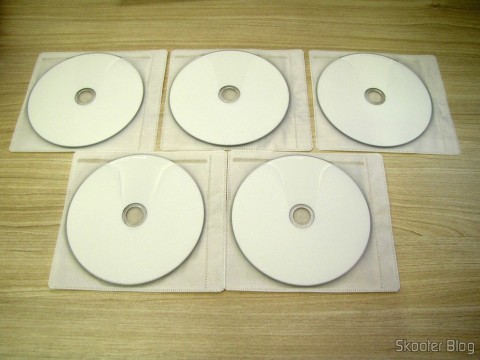 Os 10 Discos Blu-Ray Graváveis BD-R DL 50GB Verbatim em seus envelopes