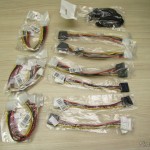 3 Adaptadores de Energia MOLEX para SATA c/ 15cm (SATA Power Cable (15cm)), 3 Adaptadores de Energia MOLEX para 2x SATA (MOLEX to SATA Splitter Power Cable), Carregador Automotivo c/ Tomada Micro USB (Car Charger for Samsung I9100 Galaxy S2 (DC12-24V)), e 3 Splitters (Rabicho) MOLEX 1 para 3 tomadas c/ 20cm (MOLEX 4-Pin 1-to-3 Splitter Power Cable (20CM-Length))