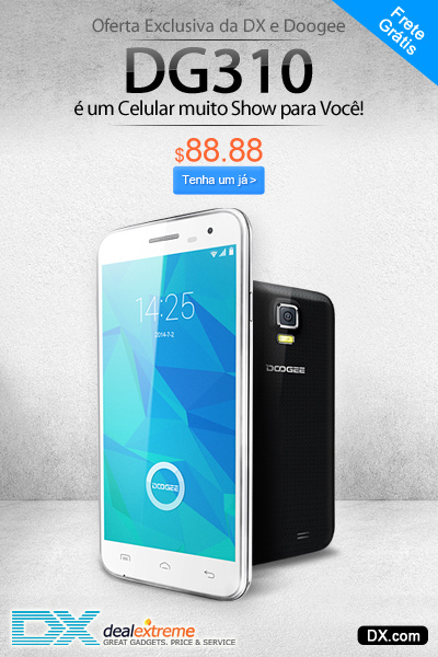Pré-venda DOOGEE VOYAGER2 DG310 Quad-Core Android 4.4 Bar Telefone w / 5.0 "IPS, 8GB ROM, OTG, GPS, OTA