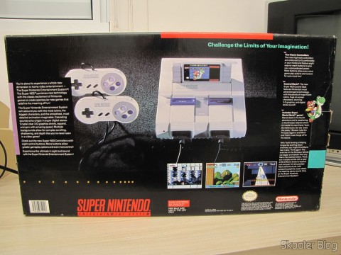 A caixa do Super Nintendo norte-americano