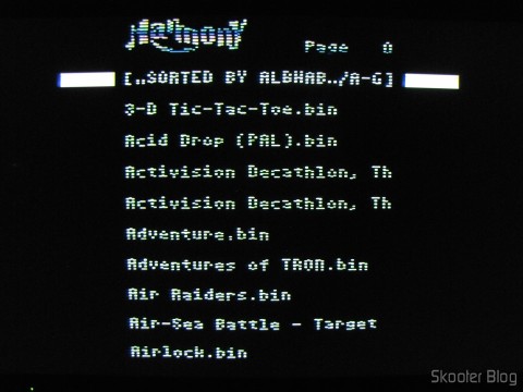 Tela do Harmony Cartdrige - O cartucho com memória flash para o Atari 2600