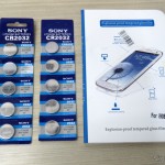 2 Cartelas com 5 Baterias Botão CR2032 3V e Película Protetora de Tela de Vidro Temperado para Samsung Galaxy Grand Duos