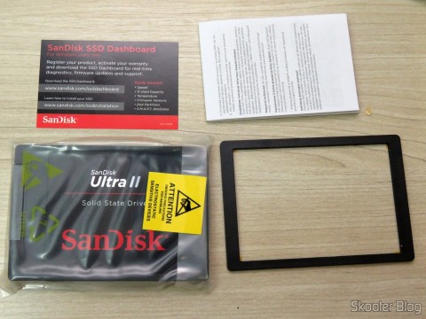 SSD Sandisk Ultra II G25 SDSSDHII-480G-G25, 480GB, SATA3, 2.5', e seus acessórios