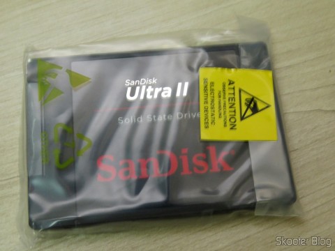SSD Sandisk Ultra II G25 SDSSDHII-480G-G25, 480GB, SATA3, 2.5' em sua embalagem