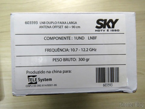 LNB Duplo Faixa Larga Antena Offset 60 ~ 90cm Telesystem para Sky, em sua embalagem