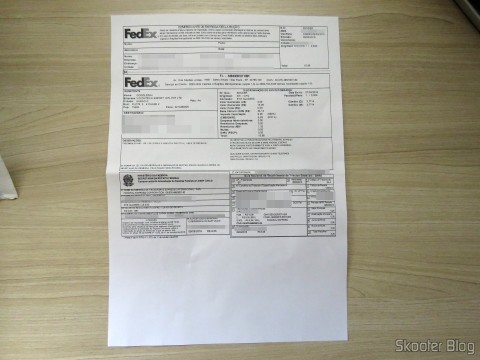 Comprovante de Pagamento dos Impostos no Pacote do Fedex com meu Óculos G4U 79012 com Lentes 1.56 Fotocromáticas Cinza da Goggles4U
