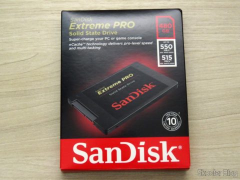SSD Sandisk Extreme PRO 480GB, em sua embalagem