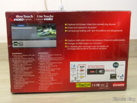 Diamond VC500 USB 2.0 One Touch VHS to DVD Video Capture Device, em sua embalagem