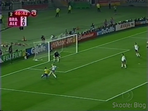 Seleção Brasileira vencendo a Alemanha e ganhando o penta na Copa de 2002