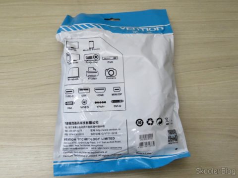 Cabo HDMI 2.0 4K 3D 60Hz Vention de 5 metros, em sua embalagem