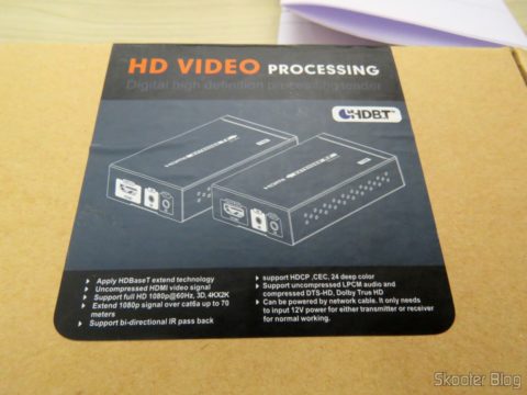 Embalagem do 2º Extensor HDMI Lenkeng LKV375 HDBaseT por Par Trançado Único