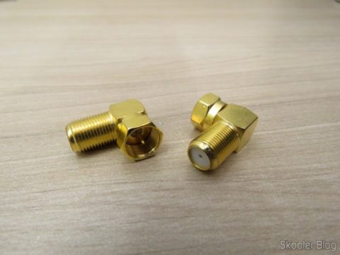 2 Adaptadores em L para Conector de Antena Tipo F