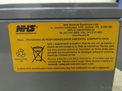 Selo da NHS nas Baterias CSB HR 1234W F2 12VDC 9Ah 34W longa vida 8 anos