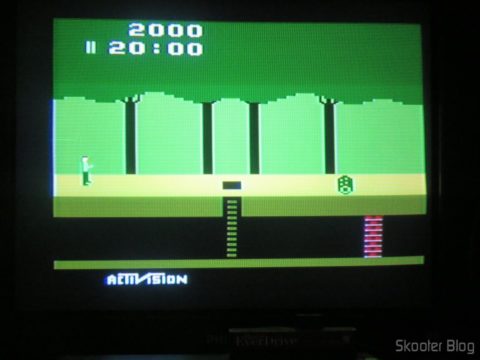 Cores do Pitfall no meu Atari VCS americano, com mod de S-Video e Vídeo Composto, após o ajuste de matiz.
